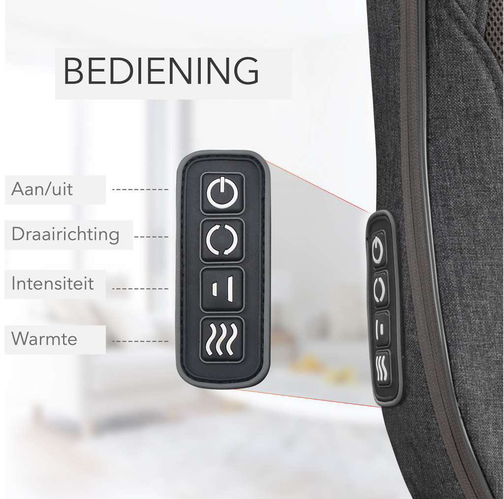 Shiatsu Rugmassage apparaat - Massagekussen - Afbeelding 6