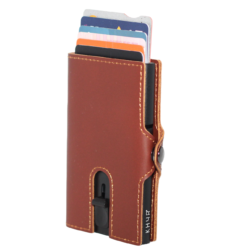 KHYR Aconcagua BrownRed - Premium Oil Wax Leer met muntenvak - Roodbruin