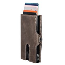 KHYR Aoraki-X Taupe Grey - Premium Crazy Horse Leer zonder muntenvak - Taupe Grijs