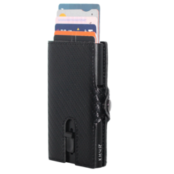 KHYR Elbrus Black - Carbon Fiber Leather met muntenvak - Zwart