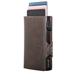 KHYR Gongga-X Taupe Grey - Premium Crazy Horse Leer zonder muntenvak - Taupe Grijs