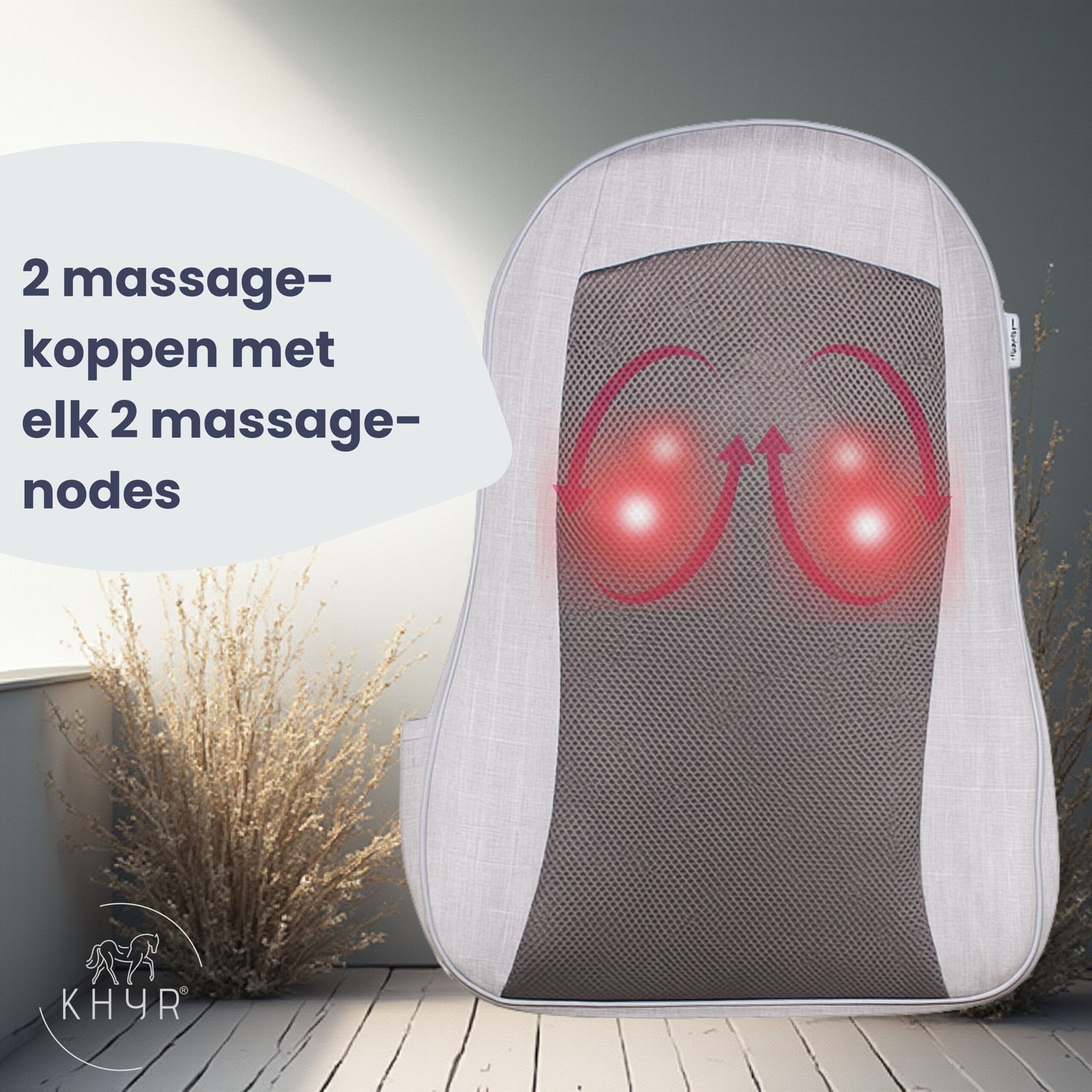 Shiatsu Motion Mode Massagekussen - Rugmassage Apparaat - Op- en neer en Roterende Massagekoppen - Afbeelding 5